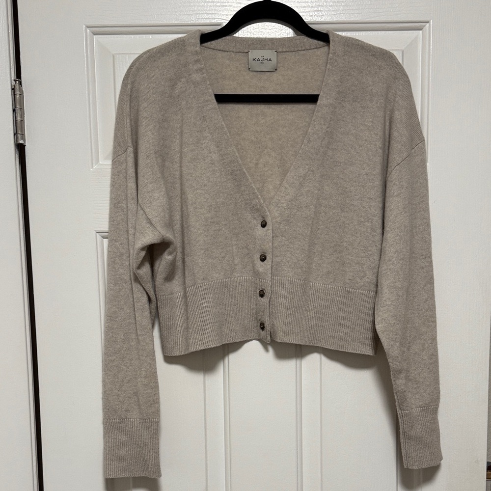 Le Kasha Sydney Cashmere Cardigan in Light Beige